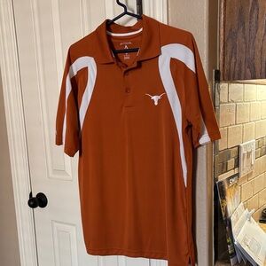 Antigua Men's Burnt Orange and White with Longhorn logo Polo Shirt